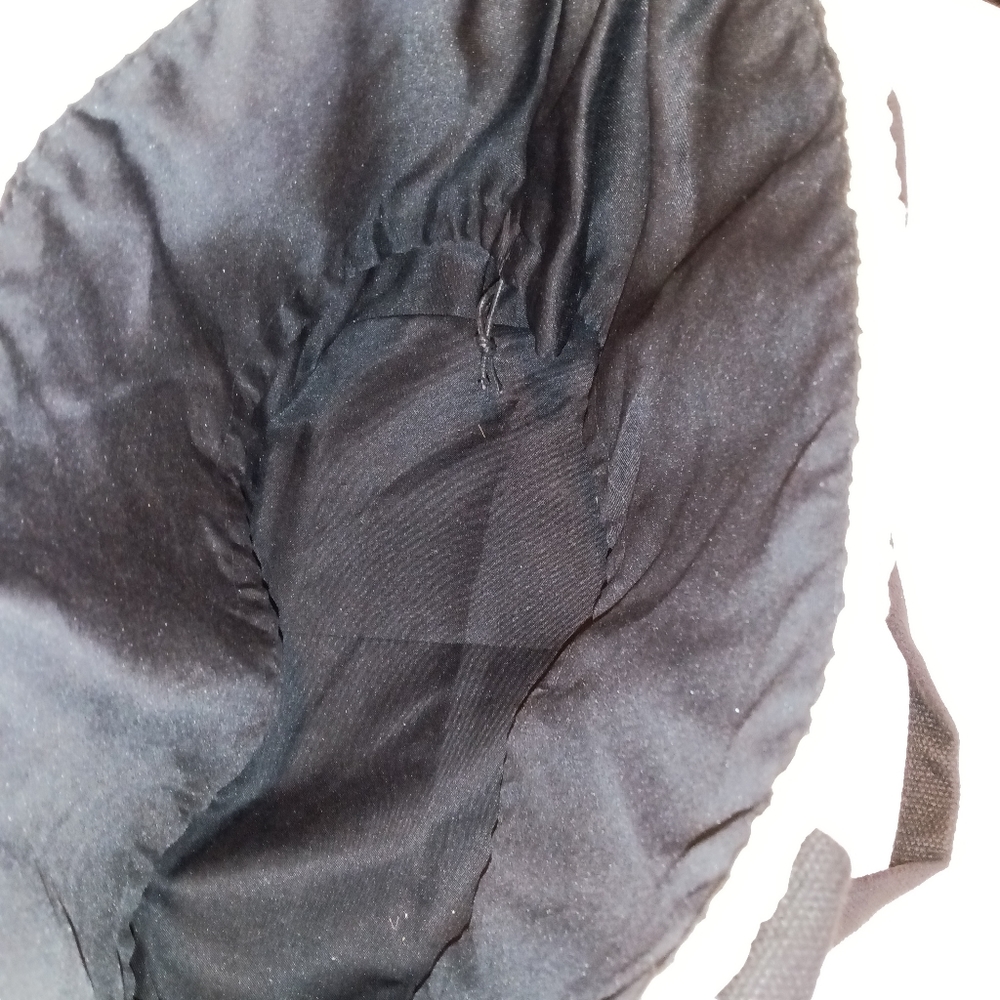 Woven Seagrass Tote Bag with Black Web Handles & Drawstring Lining - Picture 9 of 10